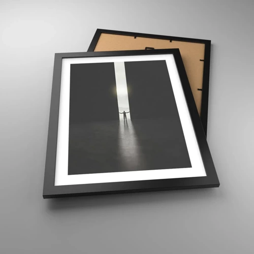 Poster in black frame - Step to Bright Future - 30x40 cm