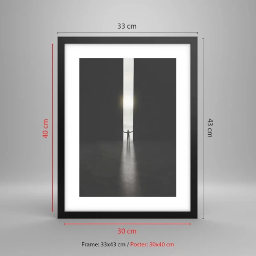 Poster in black frame - Step to Bright Future - 30x40 cm