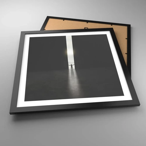 Poster in black frame - Step to Bright Future - 40x40 cm