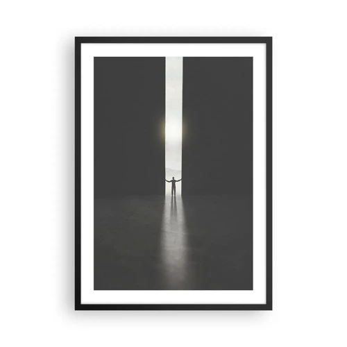 Poster in black frame - Step to Bright Future - 50x70 cm