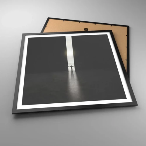 Poster in black frame - Step to Bright Future - 60x60 cm