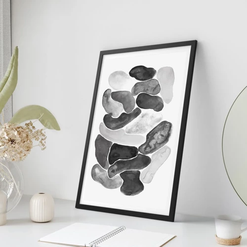 Poster in black frame - Stone Abstract - 30x40 cm