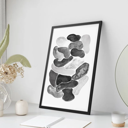 Poster in black frame - Stone Abstract - 40x50 cm