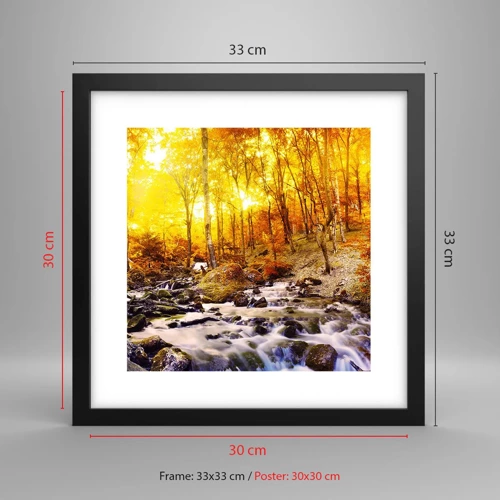 Poster in black frame - Stones Set in Gold and Platinum - 30x30 cm