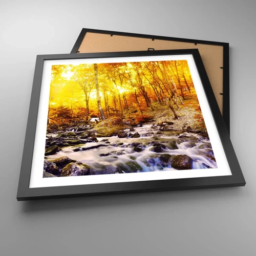 Poster in black frame - Stones Set in Gold and Platinum - 40x40 cm