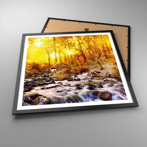 Poster in black frame - Stones Set in Gold and Platinum - 60x60 cm