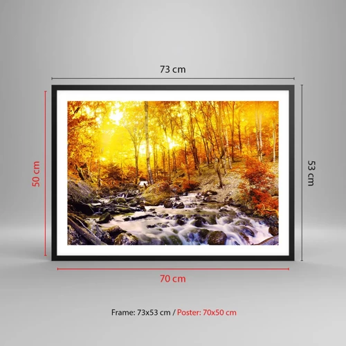 Poster in black frame - Stones Set in Gold and Platinum - 70x50 cm