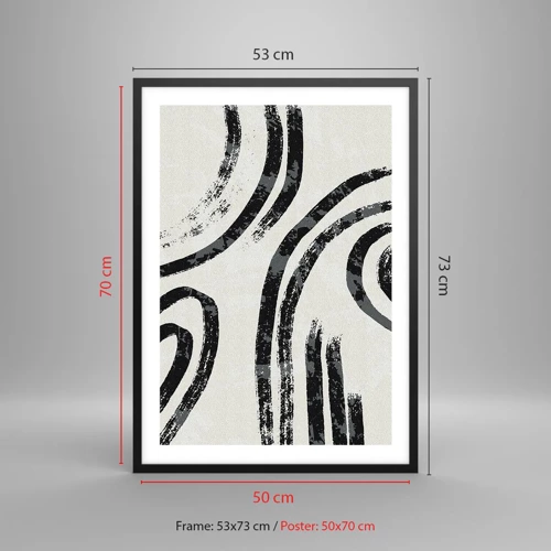 Poster in black frame - Stopped Half Way - 50x70 cm