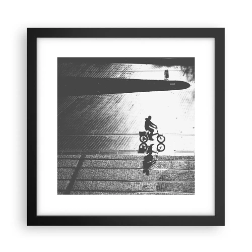 Poster in black frame - Straight ahead, through the City - 30x30 cm