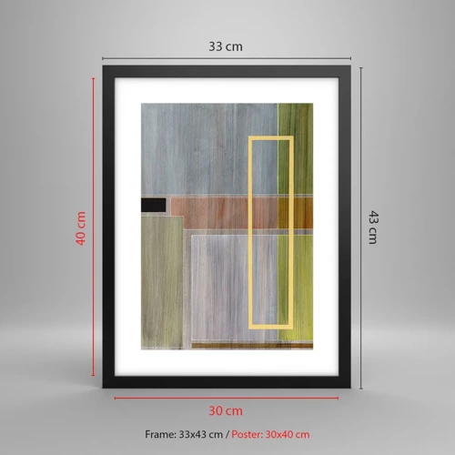 Poster in black frame - Straight and Calm - 30x40 cm