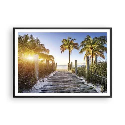 Poster in black frame - Straight to Paradise - 100x70 cm