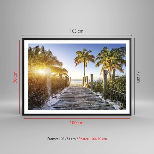 Poster in black frame - Straight to Paradise - 100x70 cm