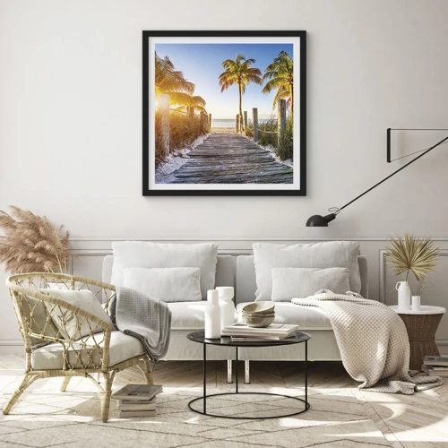 Poster in black frame - Straight to Paradise - 30x30 cm