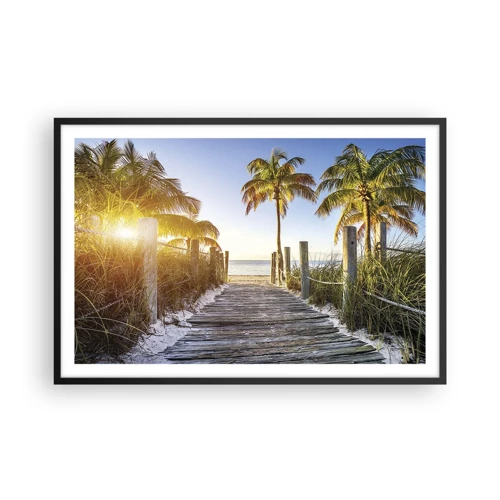 Poster in black frame - Straight to Paradise - 91x61 cm