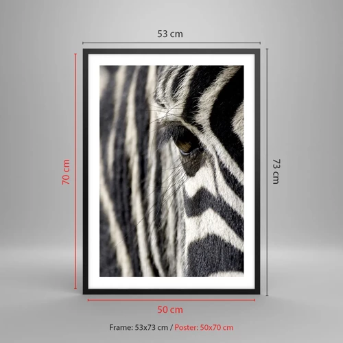 Poster in black frame - Striped Portrait - 50x70 cm