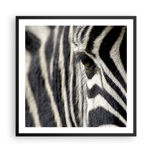 Poster in black frame - Striped Portrait - 60x60 cm