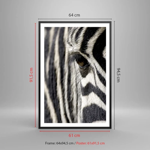 Poster in black frame - Striped Portrait - 61x91 cm