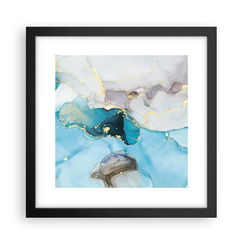 Poster in black frame - Study in Grey and  Turquoise Encounter - 30x30 cm