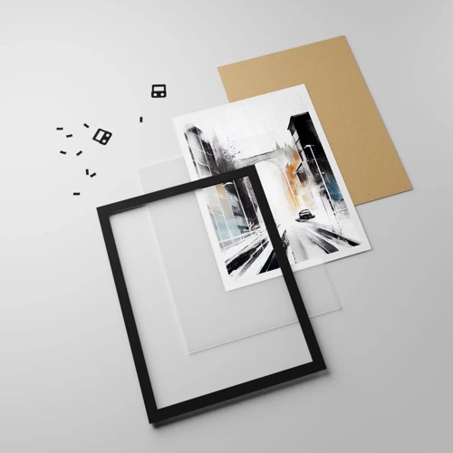 Poster in black frame - Study of a City: Architecture and Movement - 50x70 cm