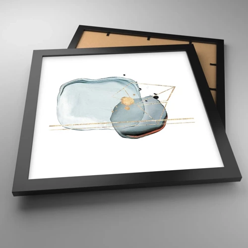 Poster in black frame - Study of a Raindrop - 30x30 cm