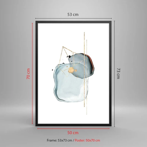 Poster in black frame - Study of a Raindrop - 50x70 cm