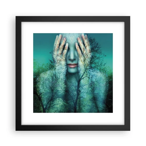 Poster in black frame - Submerged in Blue - 30x30 cm