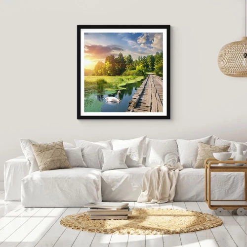 Poster in black frame - Summer Everywhere - 30x30 cm