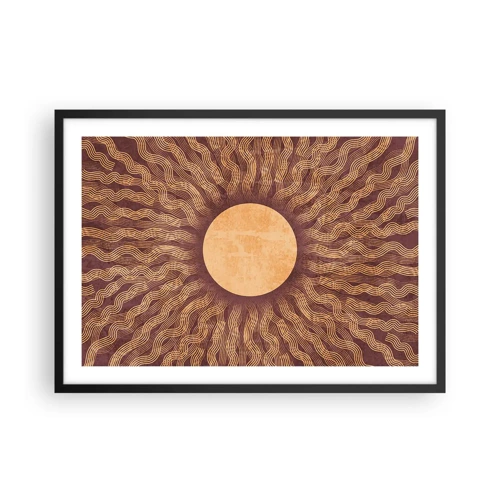 Poster in black frame - Sun Icon - 70x50 cm