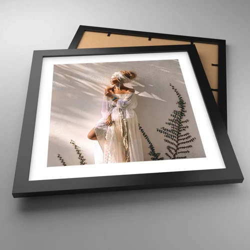 Poster in black frame - Sun and Girl - 30x30 cm