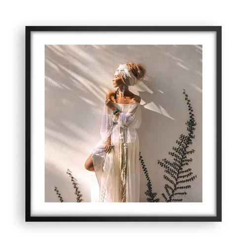 Poster in black frame - Sun and Girl - 50x50 cm