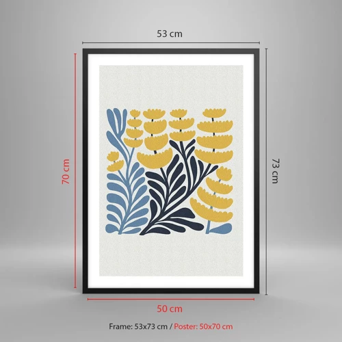 Poster in black frame - Sunny Flowerbed - 50x70 cm