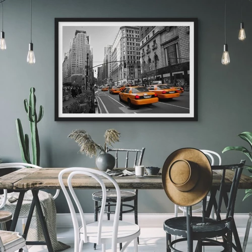 Poster in black frame - Suns of a Big City - 70x50 cm