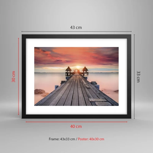 Poster in black frame - Sunset on the East - 40x30 cm