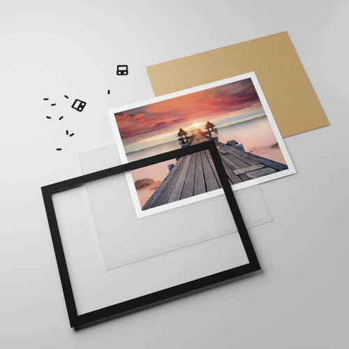 Poster in black frame - Sunset on the East - 40x30 cm