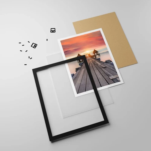 Poster in black frame - Sunset on the East - 50x70 cm