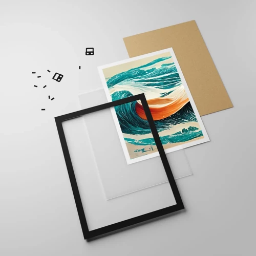 Poster in black frame - Surfer's Dream - 30x40 cm