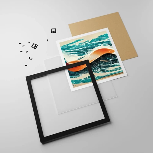 Poster in black frame - Surfer's Dream - 40x40 cm