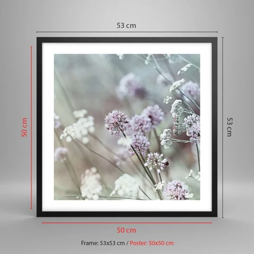 Poster in black frame - Sweet Filigrees of Herbs - 50x50 cm