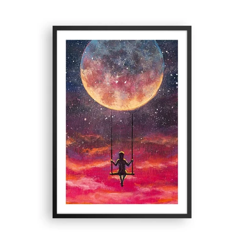 Poster in black frame - Swinging in the Clouds - 50x70 cm