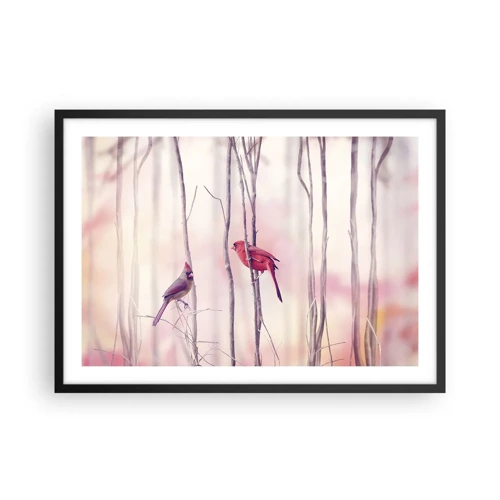 Poster in black frame - Tale of a Pink Forest - 70x50 cm