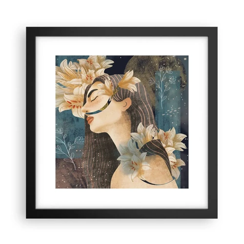 Poster in black frame - Tale of a Queen with Lillies - 30x30 cm