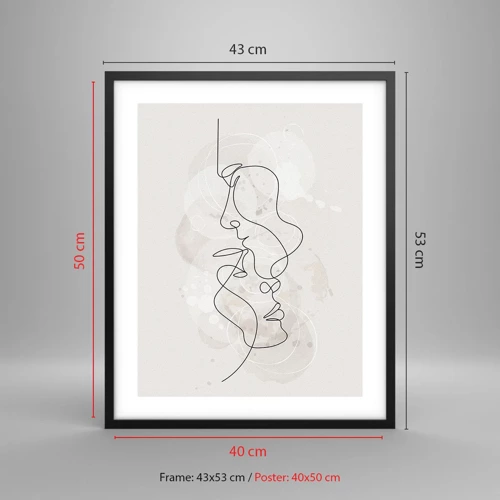 Poster in black frame - Tangled up in an Embrace - 40x50 cm