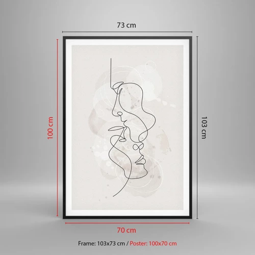 Poster in black frame - Tangled up in an Embrace - 70x100 cm