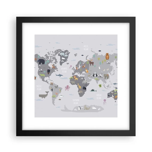 Poster in black frame - Tell Me Where You Are From - 30x30 cm