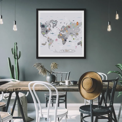 Poster in black frame - Tell Me Where You Are From - 30x30 cm