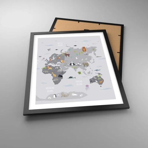 Poster in black frame - Tell Me Where You Are From - 40x50 cm