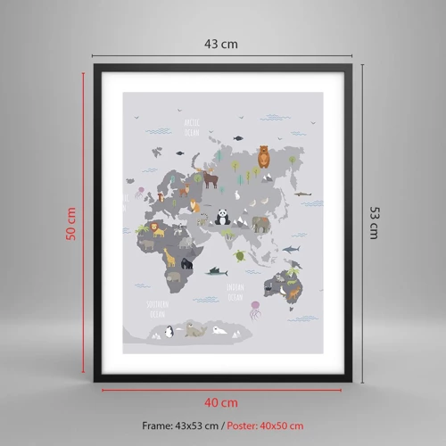 Poster in black frame - Tell Me Where You Are From - 40x50 cm