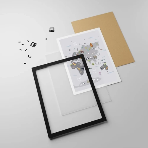 Poster in black frame - Tell Me Where You Are From - 40x50 cm