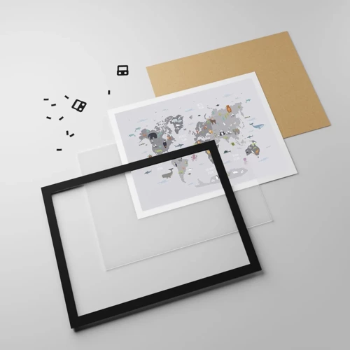 Poster in black frame - Tell Me Where You Are From - 70x50 cm