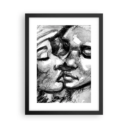 Poster in black frame - Tender Moment - 30x40 cm